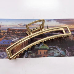 Gold Tone Round Openwork Hair Claw