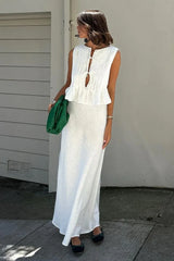 Chic Tie Strap Sleeveless Maxi Skirt Set