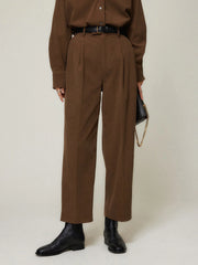 Caramel Smart Cropped Trendy Straight Leg Pants