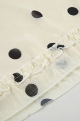 Ruffled Polka Dot A-Line Midi Skirt