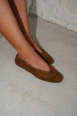 Leni Ballet Flat-Chestnut Suede