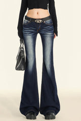 Stretchy Low Waist Flare Jeans