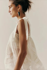 Mesh Tie Strap Sleeveless Loose Fit Tank Top