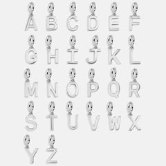 Classic Silver Initial Cluster Charm - Y