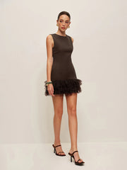 Ruffled Hem Sleeveless Dress