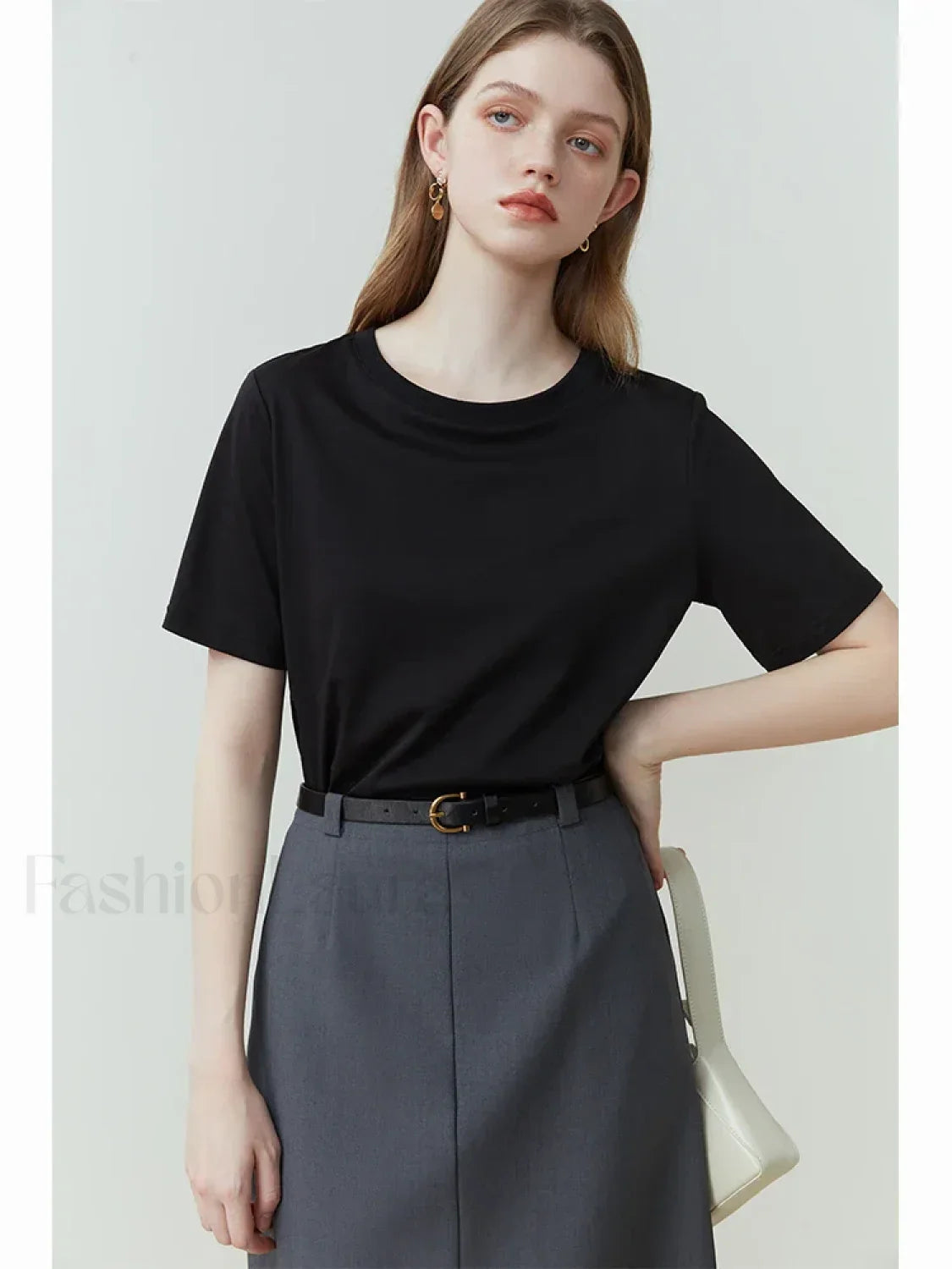 Solid White Round Neck T-Shirt
