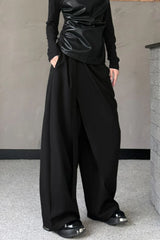 Minimalist Asymmetrical Belt Wide Leg Pants