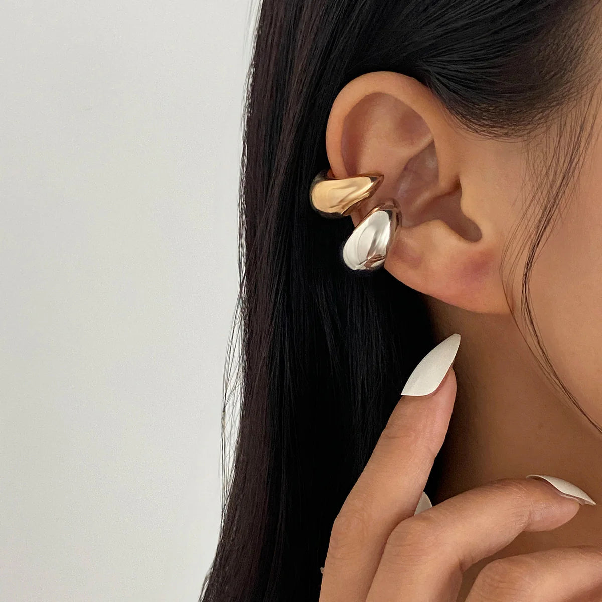 Abstract Spiral Cuff No Piercing Earrings