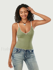 Lace Patchwork V-Neck Crop Top