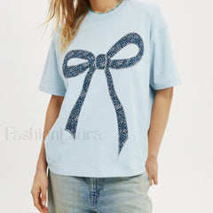 Bow Letter Number Pattern T-Shirt