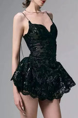 Lace Spaghetti Strap Mini Dress