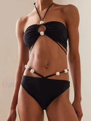 Strap Swimsuit Pearl Magda Bikini Set