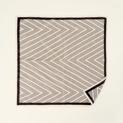 Silk Cotton Slim Square Mixed Print Neck Scarf