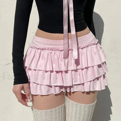Sweet Low-Waist Casual Mini Skirt