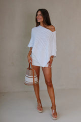 Bella Poncho Sweater-White