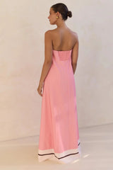 Strapless Printed Off Shoulder Maxi Boho Dress