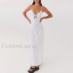 Tie-up Spaghetti Cutout Maxi Dress