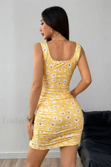 Daisy Print Strappy Sexy Pure Desire Floral Dress