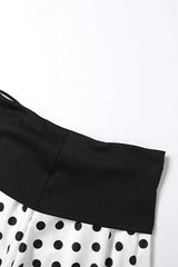 Halter Polka Dot Crop Skirt Two Pieces Set