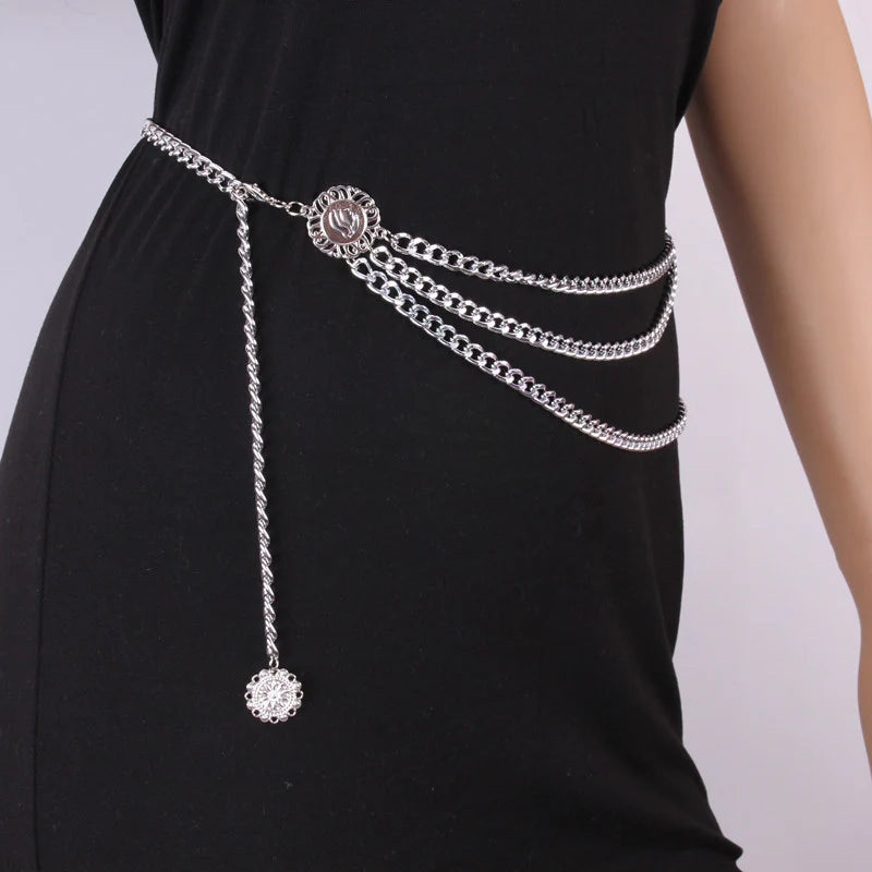 Pendant Alloy Layered Waist Chain