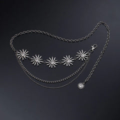 Adjustable Sunflower Moon Metal Waist Chain