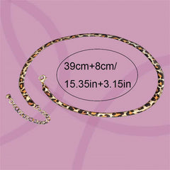 Leopard Print Collar Statement Necklace