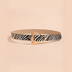 Vintage Animal Print Square Buckle Belt