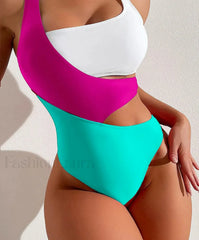Hollow Strapped High Waist One Piece