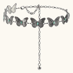 Turquoise Butterfly Metal Waist Chain