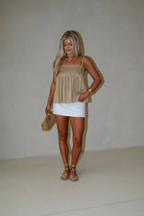 Morrison Pleated Top-Light Taupe