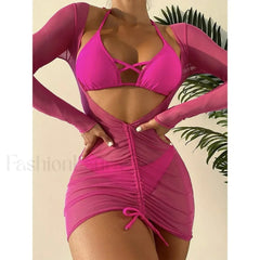 Long Sleeve Drawstring Three Piece Set