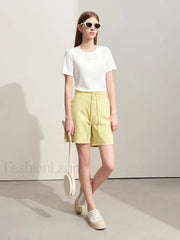 Minimalism Women Denim Casual Loose Retro Straight Short