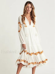 Lace-Up Mini Boho Dress