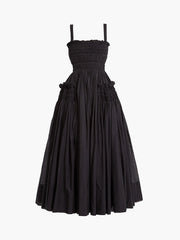 Shirred Pleated Graceful Cami Long Dress