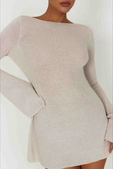 Bell Sleeve Knit Sweater Dress
