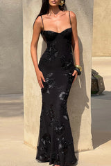 Backless Floral Tie-Up Maxi Dress