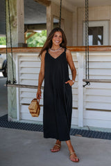 Effortless Knot-Strap Dress-Black