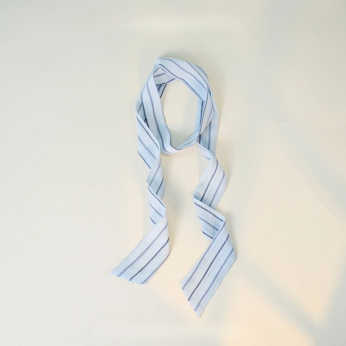 Elegant Striped Long Skinny Neck Ribbon Scarf