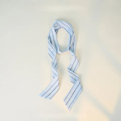 Elegant Striped Long Skinny Neck Ribbon Scarf