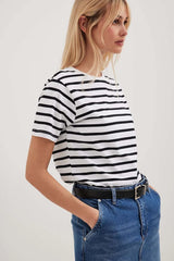 Striped Crew Neck Short Sleeve Tee