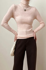 Stacked Neck Slim Fit Essential Knit Top
