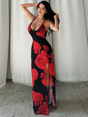 Body-Shaping Sleeveless Floral Dress