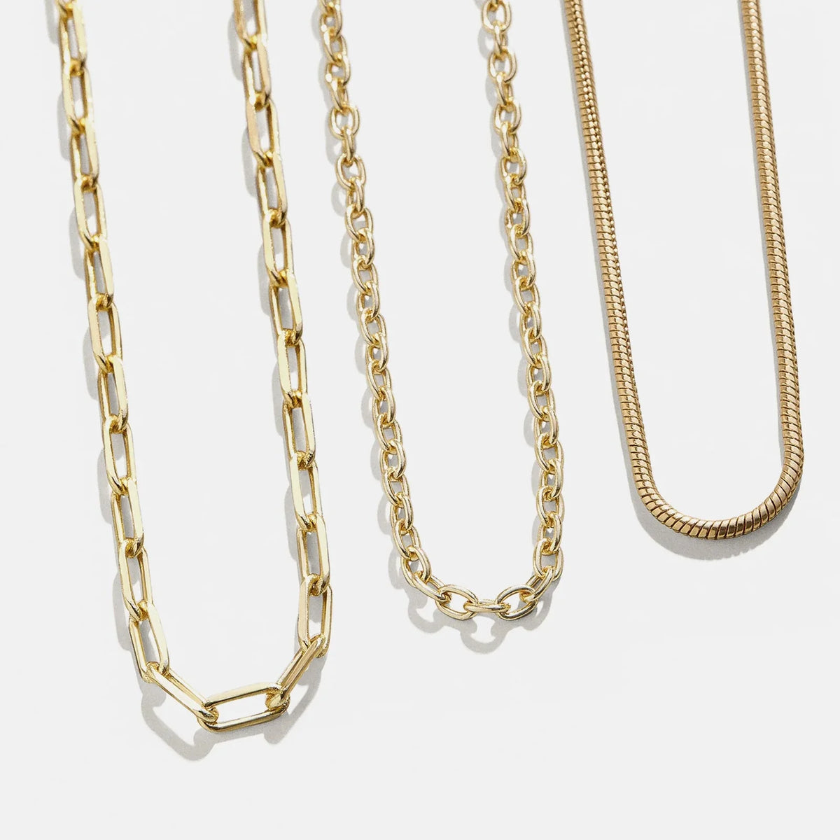 Cluster Charm Necklace Chain - Gold Paperclip Chain