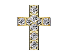 Cross Icon - Pavé Gold