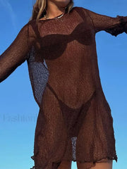 Fashion See-Through Loose Knit Cover Up