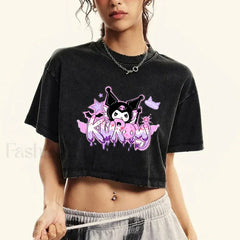 Japanese Kuromi Retro Cotton Casual T-Shirt