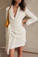 Elegant V-Neck Belted Cocktail Dress