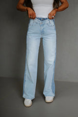 High Rise Wide Flare Jeans-Medium/Light