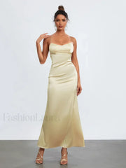 Cross Tie Slip Spaghetti Maxi Dress
