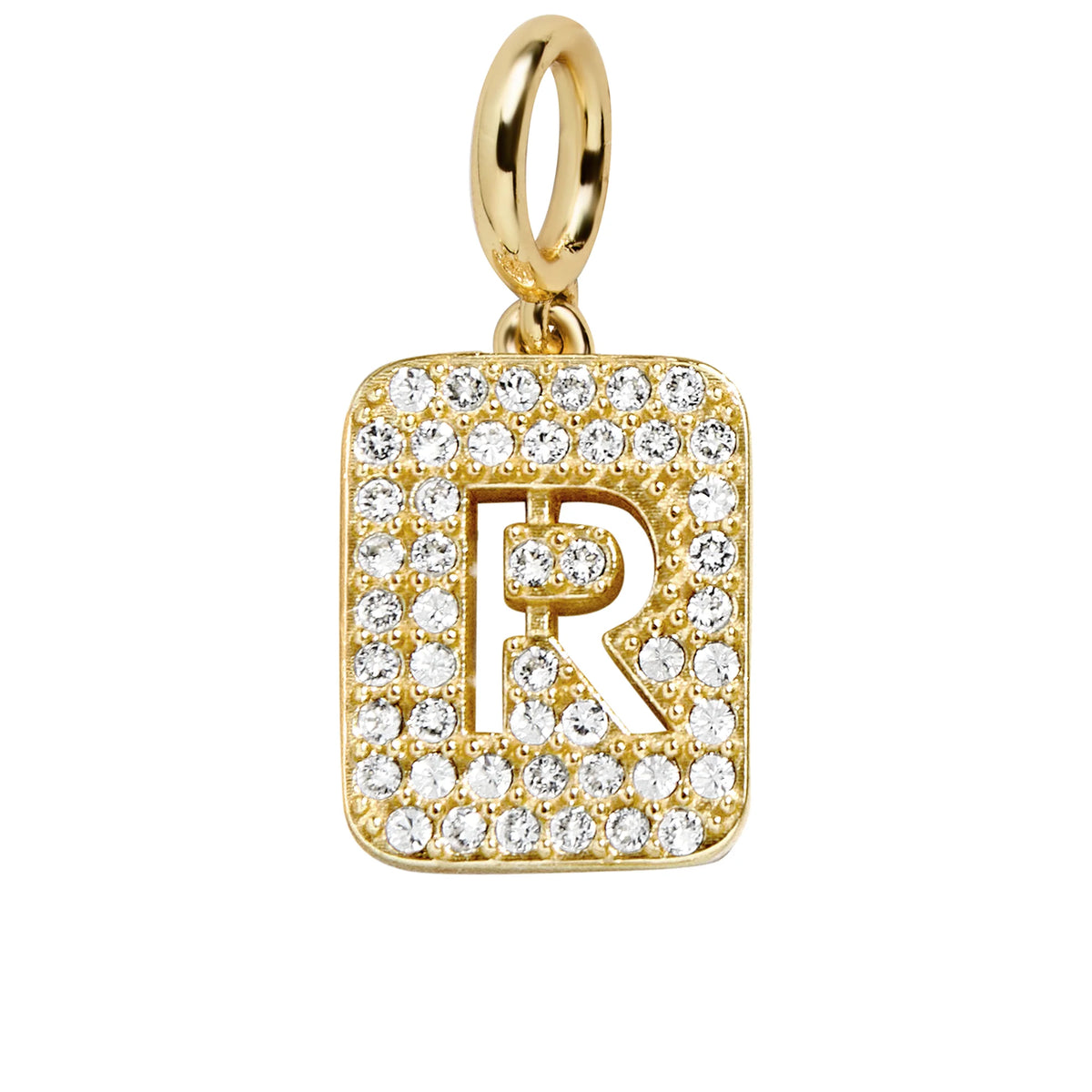 Block Pavé Initial Cluster Charm - R